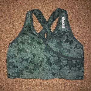 Gymshark Adapt Camo Seamless Bra - Dark Green